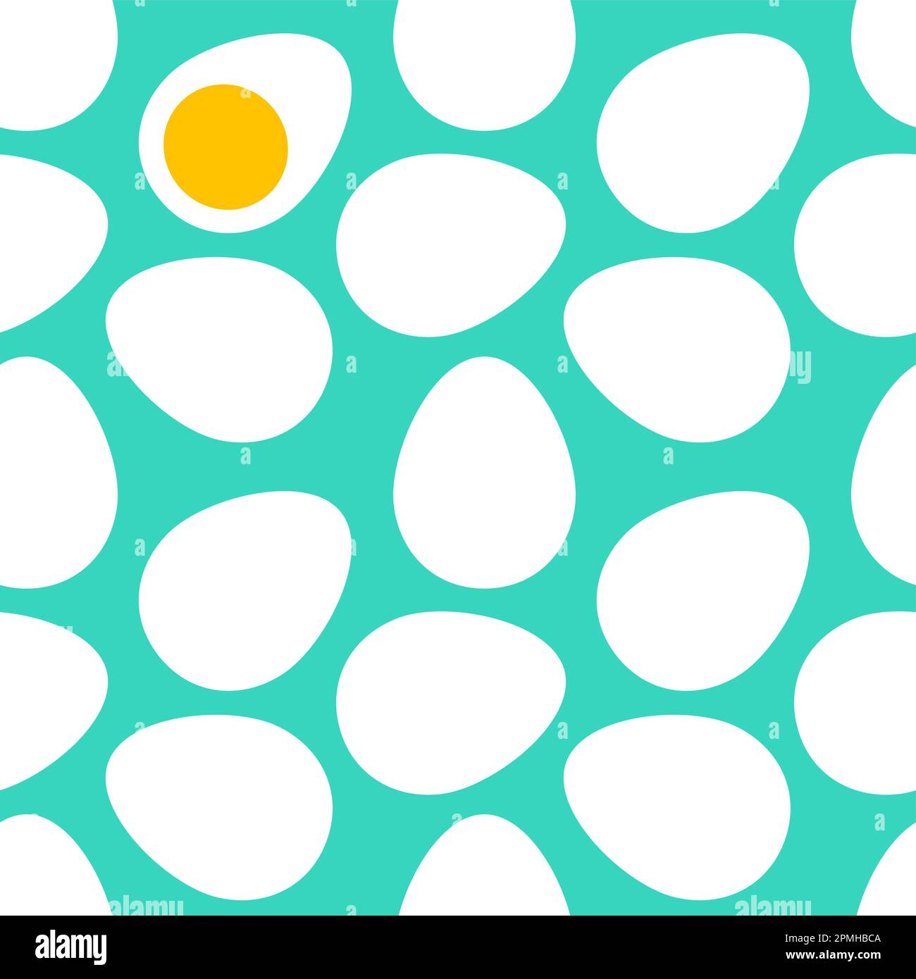 Nahtloses Eiermuster. Ein Ei mit Eigelb. Vektordarstellung. Stock Vektor