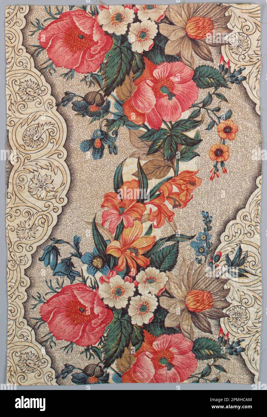 Quilt Fragment (England); Baumwolle; Kette x Schuss: 43 x 24 cm (16 15/16 x 9 7/16 Zoll) Wiederholung H: 35,6 cm (14 Zoll) Stockfoto