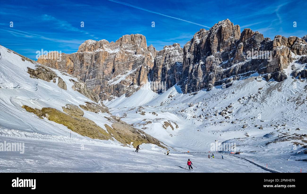 Geheimes Tal, Berg Lagazuoi, Dolomiten-Nationalpark, UNESCO-Weltkulturerbe, Südtirol, Italien, Europa Stockfoto