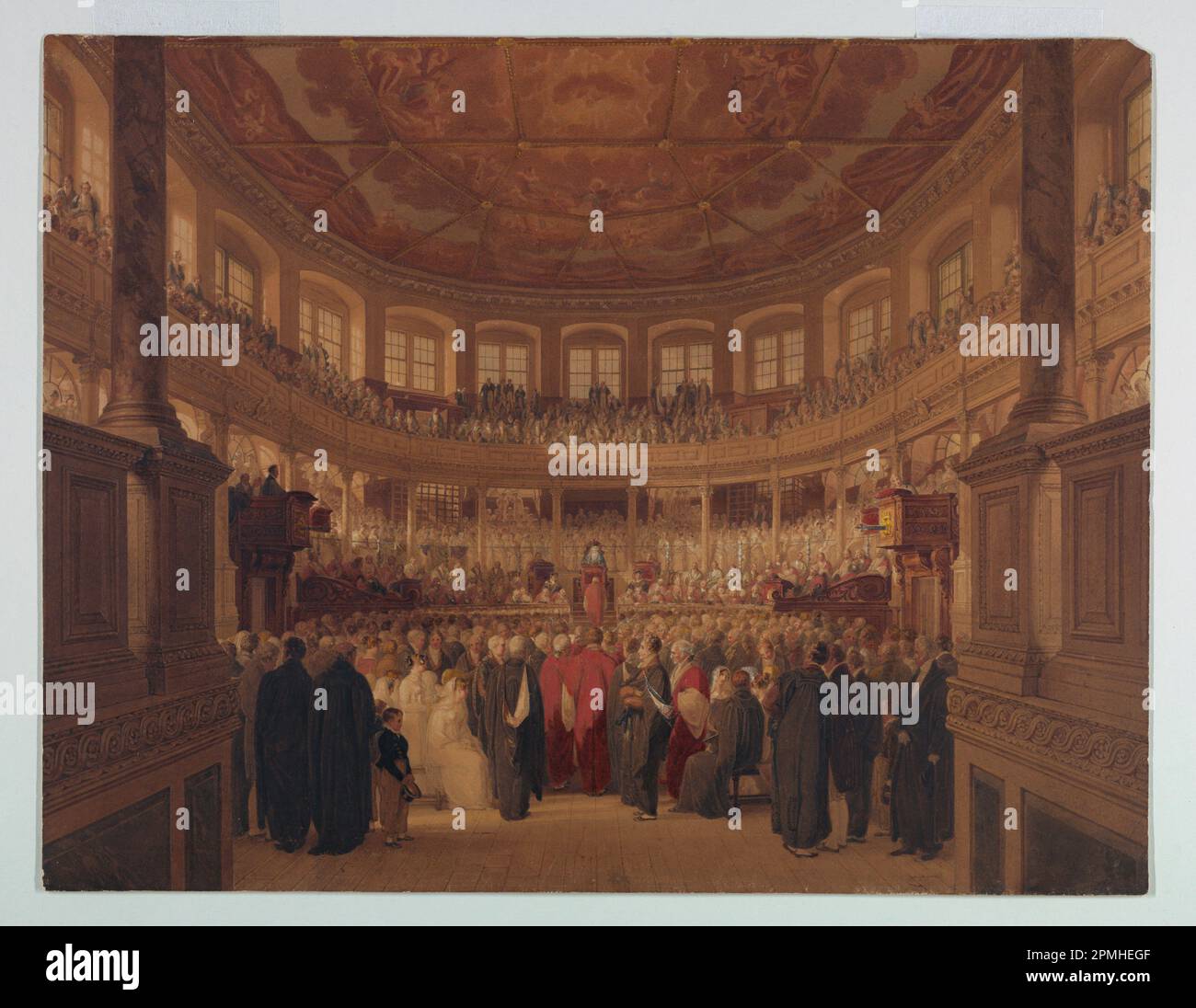 Zeichnen, Encenia in the Sheldonia; Thomas Unwins (1782–1857); England; Pinsel und Aquarell, Graphit auf Papier; Vermächtnis von Erskine Hewitt; 1938-57-201 Stockfoto