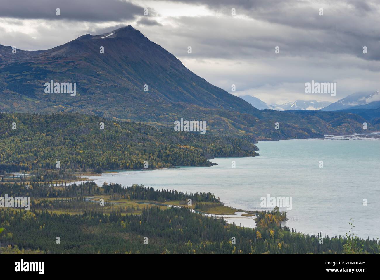 Berg über dem Skilak Lake, in der Nähe von Cooper Landing, Kenai Halbinsel, Alaska, Vereinigte Staaten von Amerika, Nordamerika Stockfoto