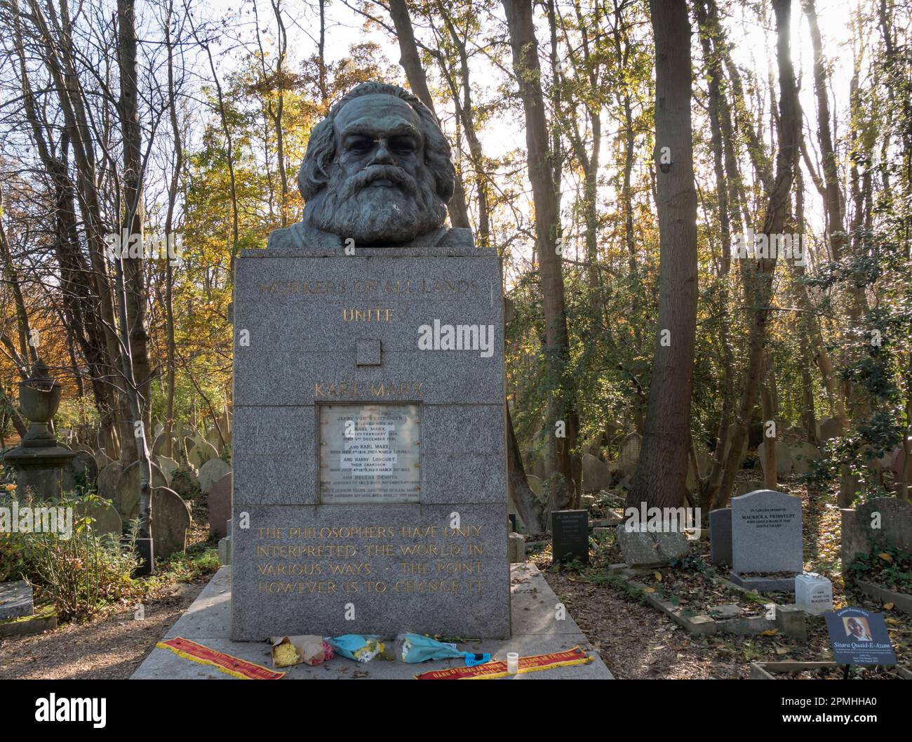 Karl Marx, Highgate Cemetery, Highgate, London, England, Großbritannien, Europa Stockfoto