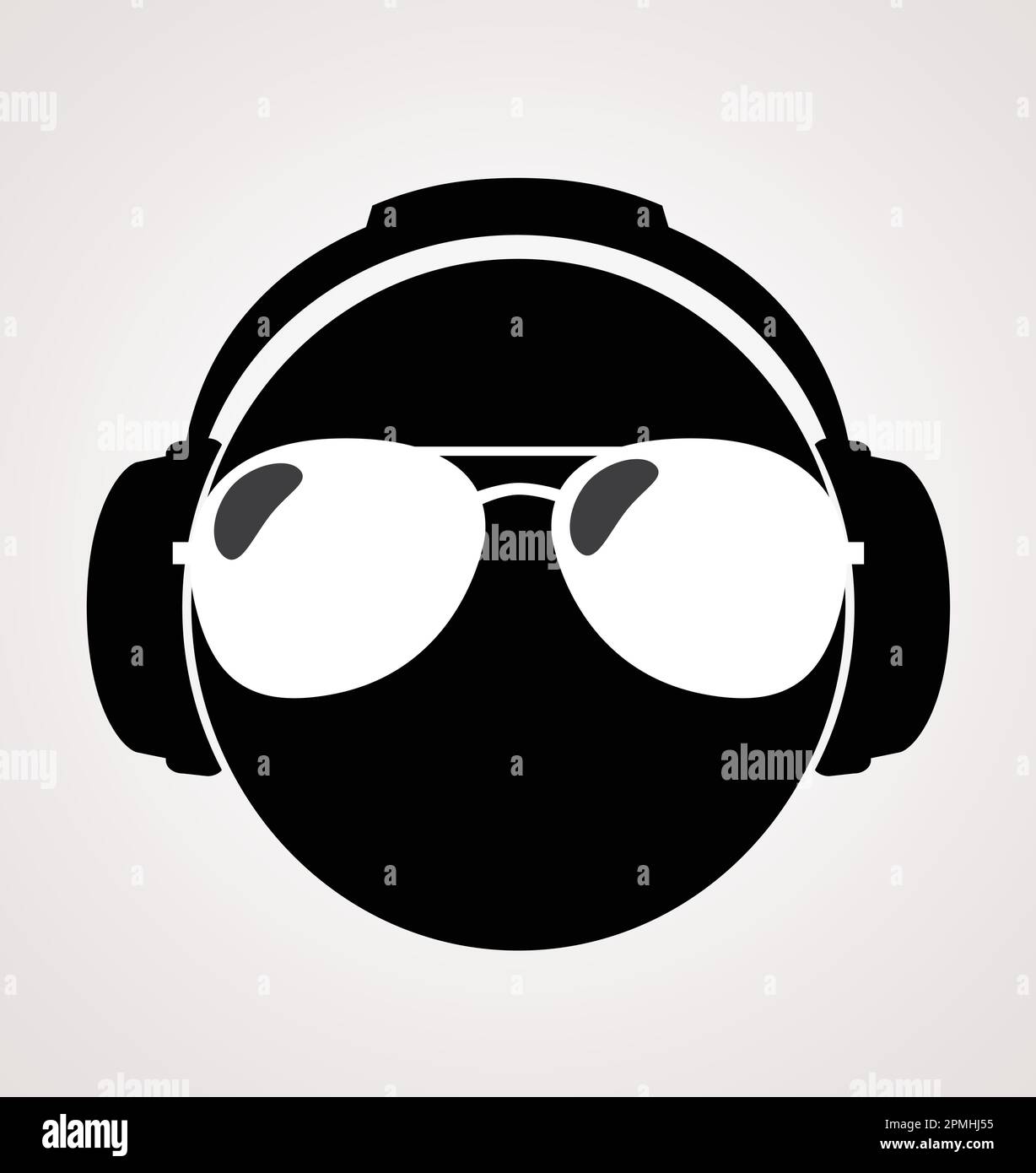 Männer DJ-Kopfhörer. vektorgrafik. Vorlagendesign. Podcast, Musikliebhaber, Cover für Musikalben. Symbol Stock Vektor