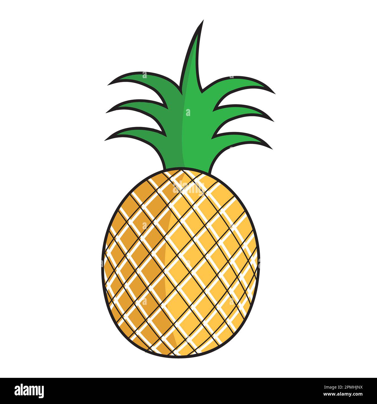 Ich liebe Ananas, dann hol dir diese Ananaskunst für deine Sommerprojekte. Diese Sommerfrucht, die von allen geliebt wird. Ananas-Design isoliert auf weißem Hintergrund Stockfoto
