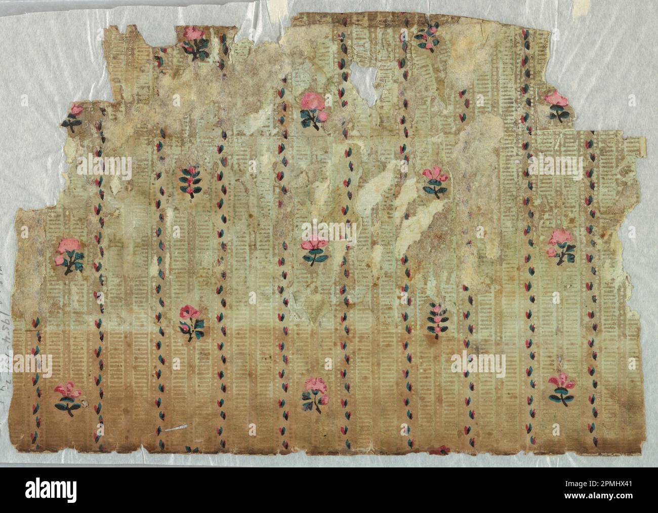 Seitenwand – Fragment (Frankreich); Blockdruck auf handgefertigtem Papier; 23 x 32,5 cm (9 1/16 x 12 13/16 Zoll) Stockfoto