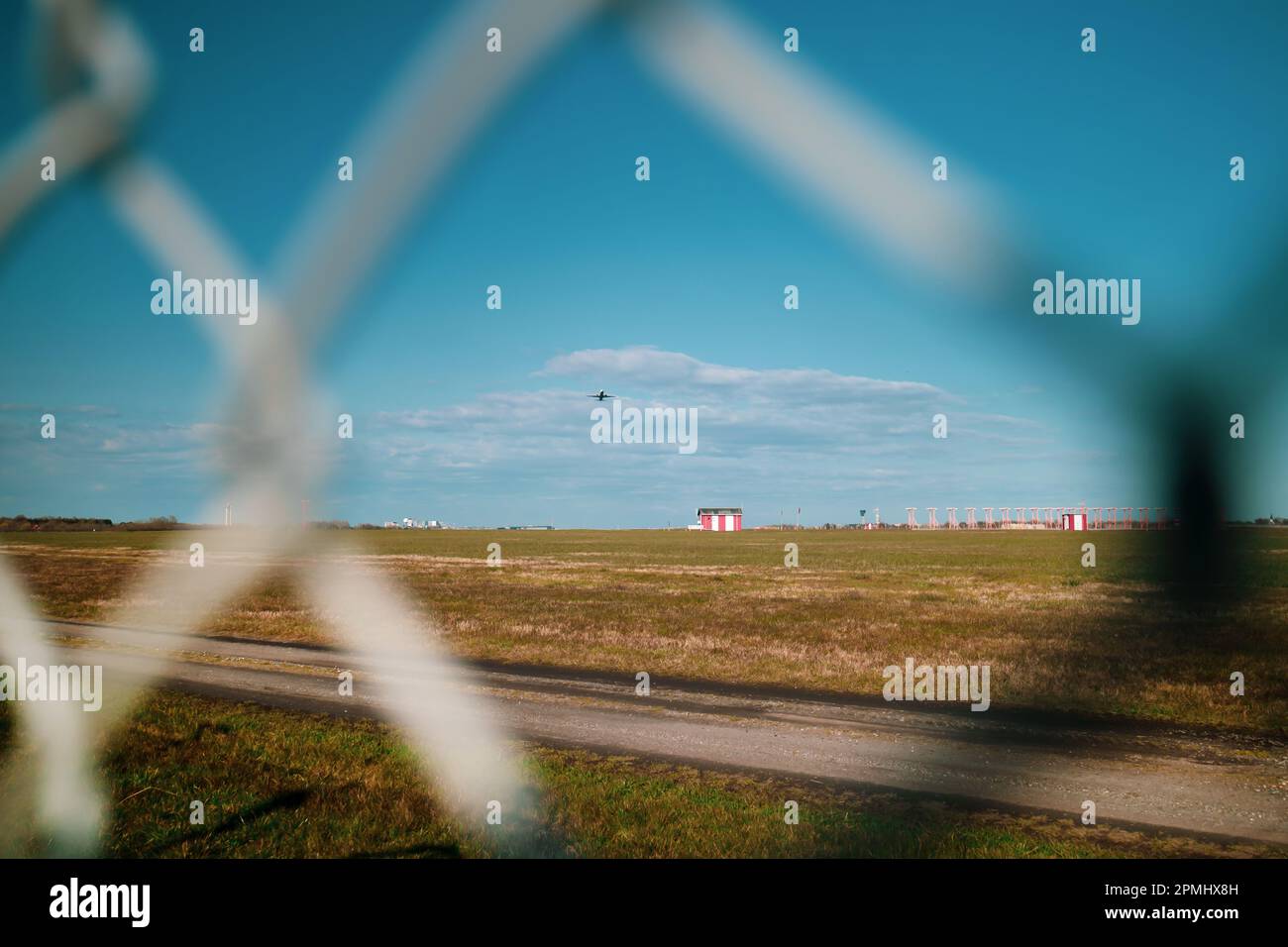 Zaun in Kopenhagen Flughafen von Dänemark Stockfoto