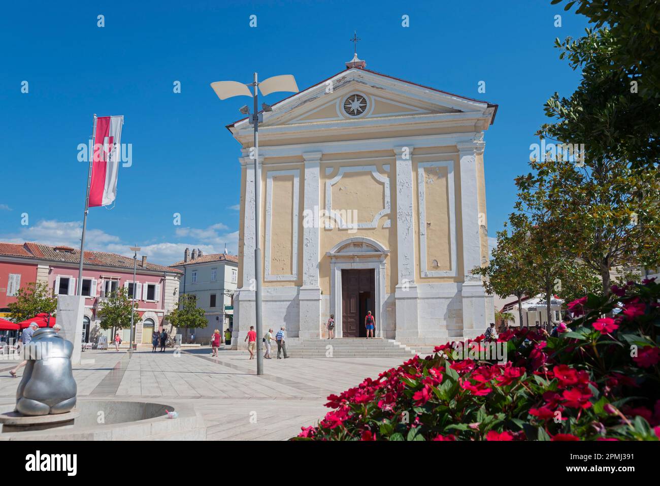 Kirche Gospa od Angela auf dem Platz Trg Slobode, Porec, Istrien, Kroatische Maria der Engel Stockfoto