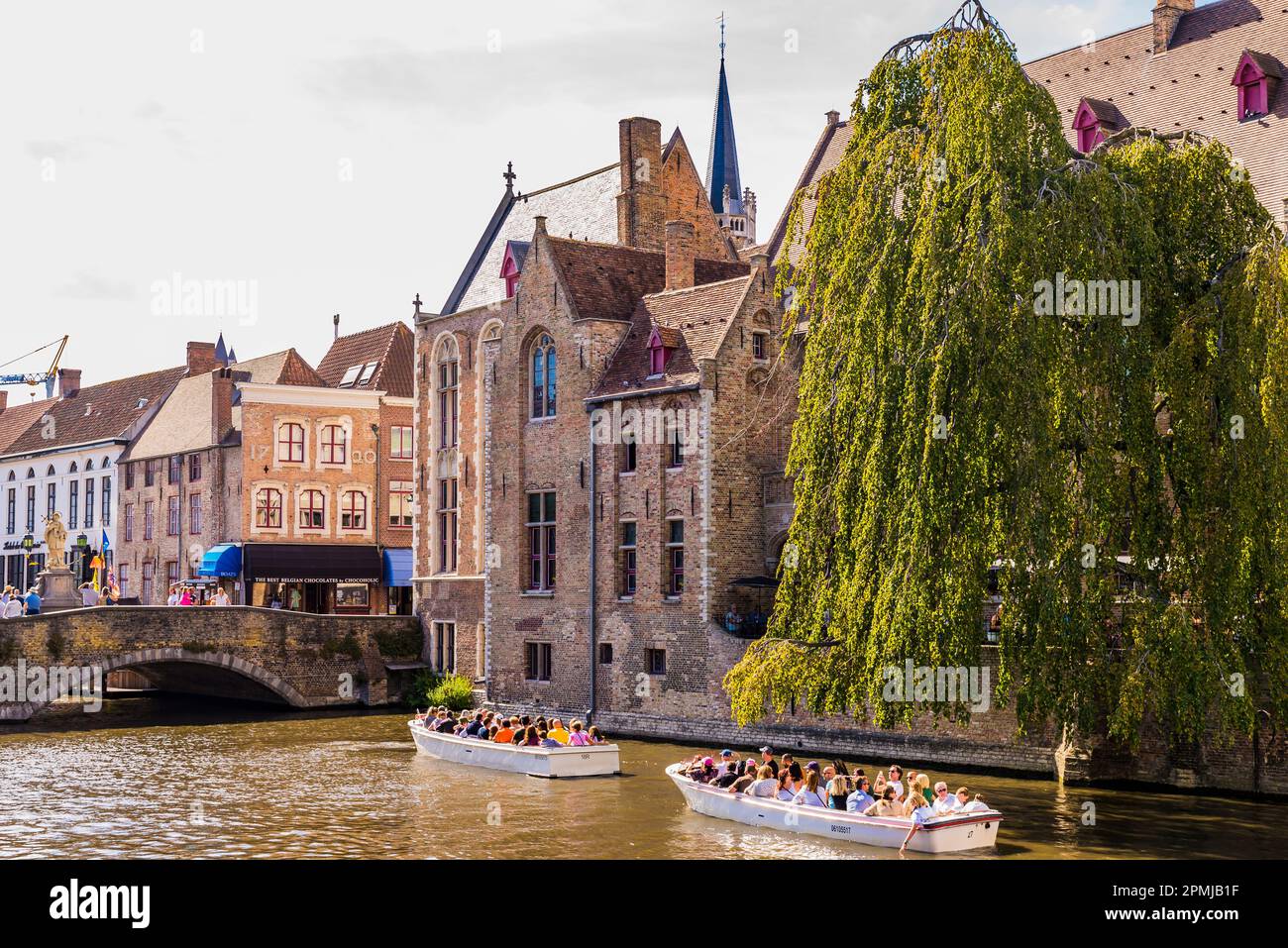 Quai of the Rosary, Rosario Pier, historisches Stadtzentrum von Brügge, Westflandern, Belgien, Europa Stockfoto