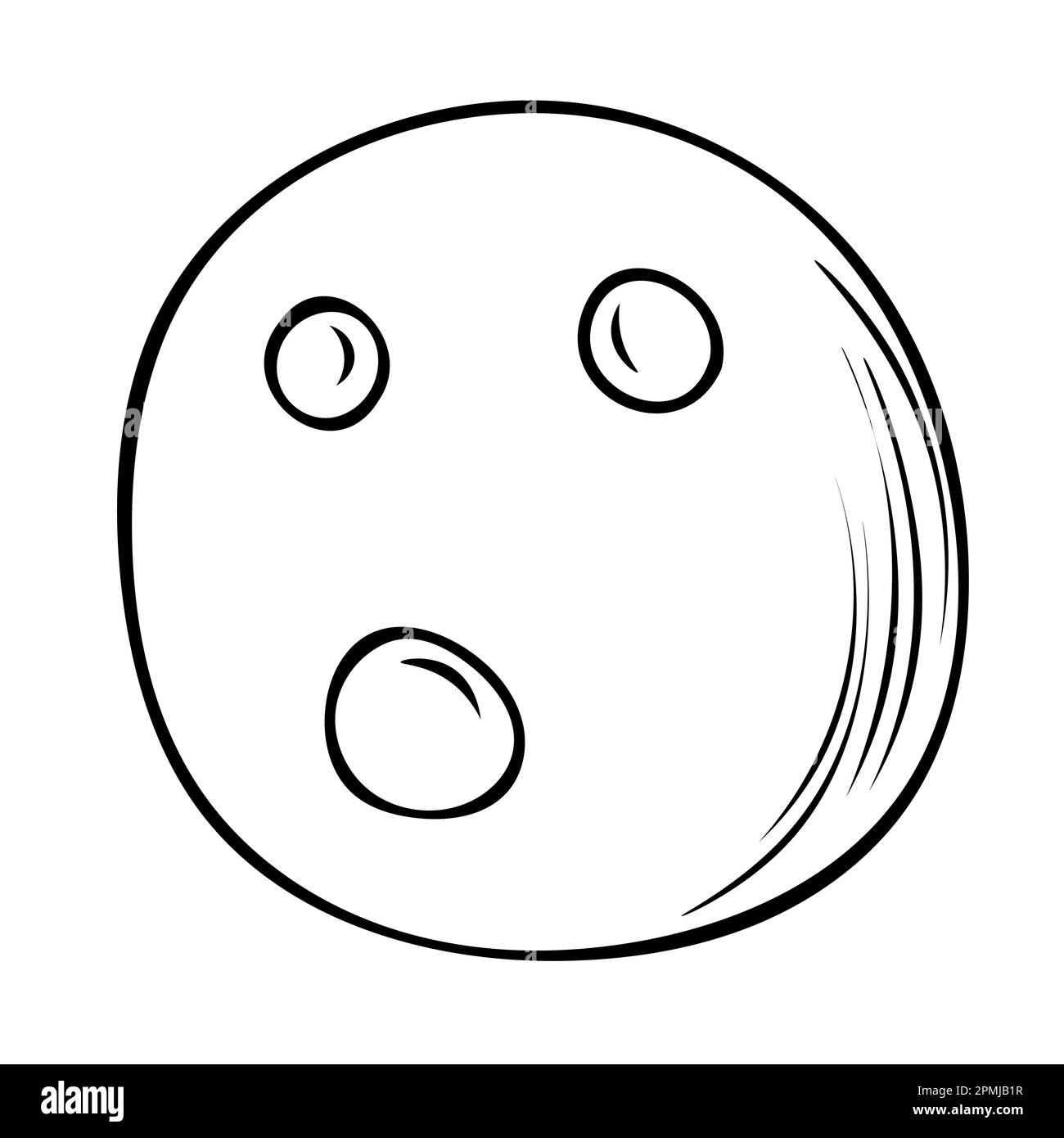 Handgezeichnete Darstellung eines gelben Vollmonds mit Mondkratern. Vektordarstellung für Walpurgis-Nacht Stock Vektor