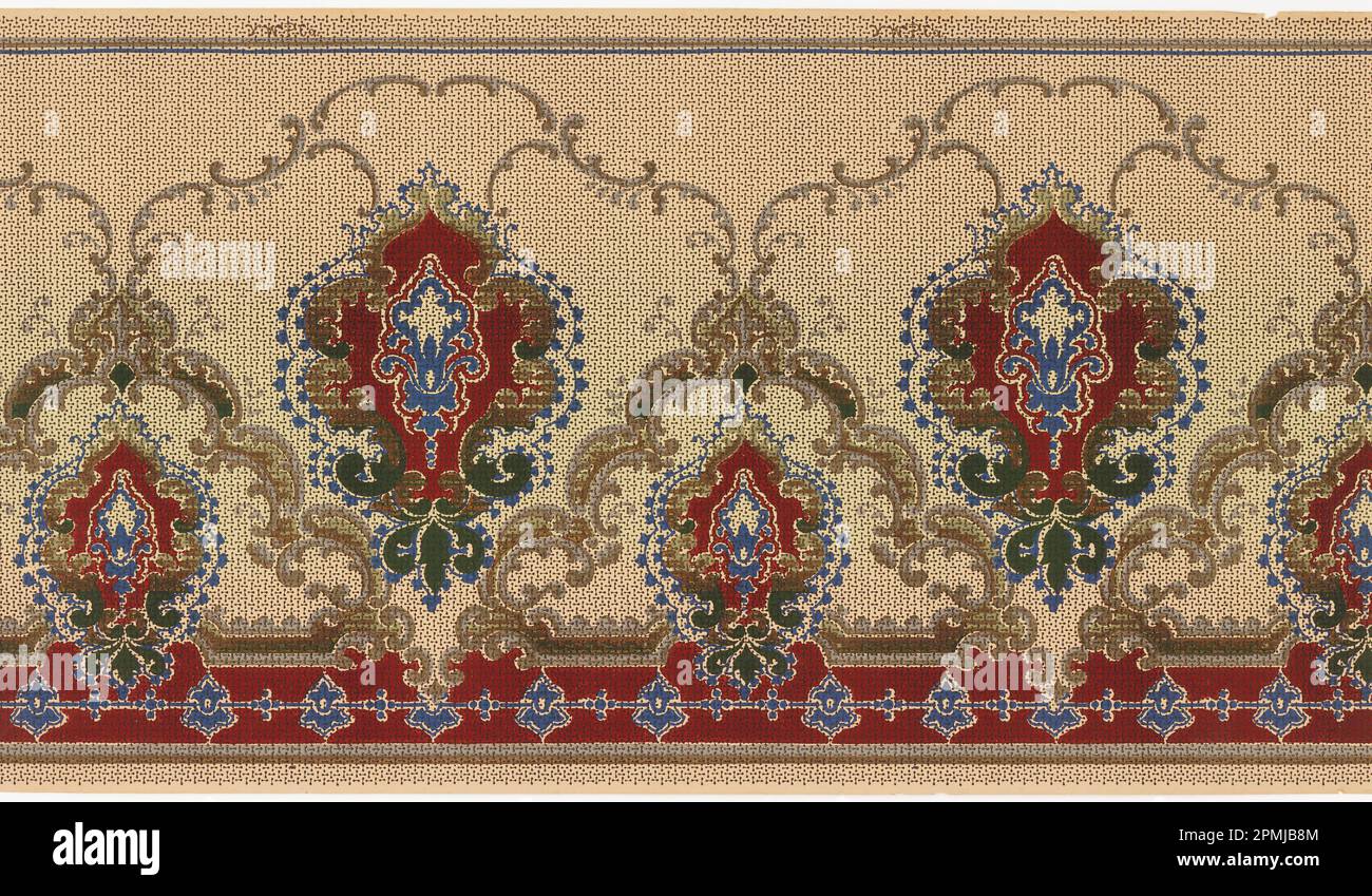 Frieze (USA); hergestellt von York Wall Paper Company (USA); maschinenbedrucktes Papier; 91 x 49,5 cm (35 13/16 x 19 1/2 Zoll) Stockfoto