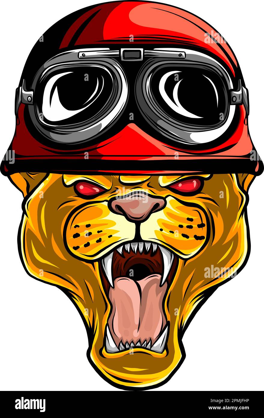 Cougar Panther Mascot Head Vector Grafik auf weißem Hintergrund Stock Vektor