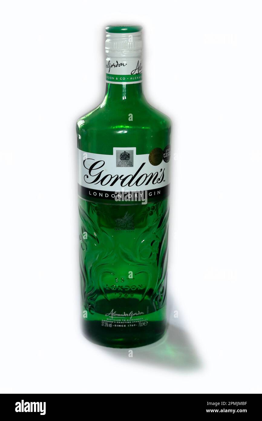 Gordons London Dry Gin Flasche Stockfoto