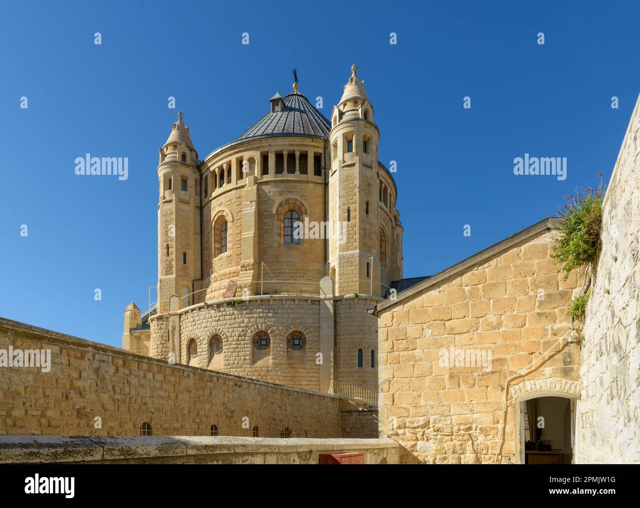 Abtei der Hagia Maria Sion. Abtei der Schlafenszeit des Benediktinerordens in Jerusalem, Israel Stockfoto