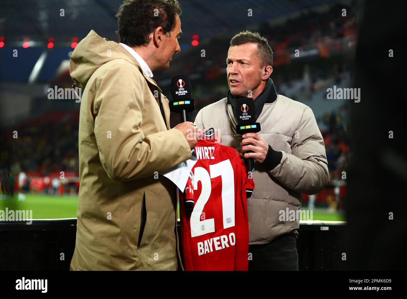 Lothar Matthaeus, GER, Bayer 04 Leverkusen vs. Union Saint-Gilloise, Fussball, UEFA Europa League, Viertelfinale, Hinspiel, Spielzeit 2022/2023, 13.04.2023 Kredit: Ant Palmer/Alamy Live News Stockfoto