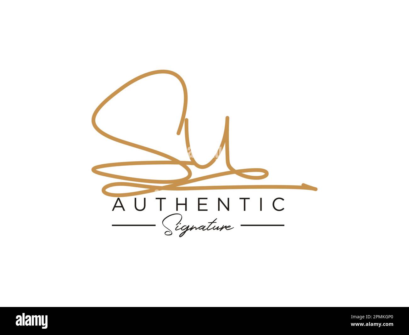 VEKTOR der SU-Signatur-Logo-Vorlage. Stock Vektor