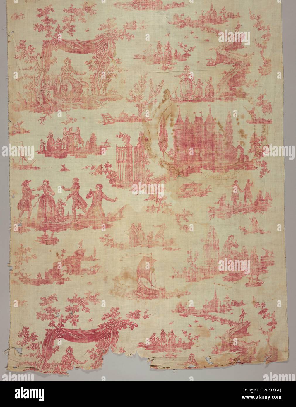 Textil, Nina, oder la folle d'Amour; Unternehmen: Francois Gorgerat; Frankreich; Baumwolle; Warp x Weft: 170,2 x 96,7 cm (5 ft. 7 in. X 38 1/16 Zoll) Wiederholung H: 100,3 cm (39 1/2 Zoll); Bequest von Elinor Merrell; 1995-50-79 Stockfoto