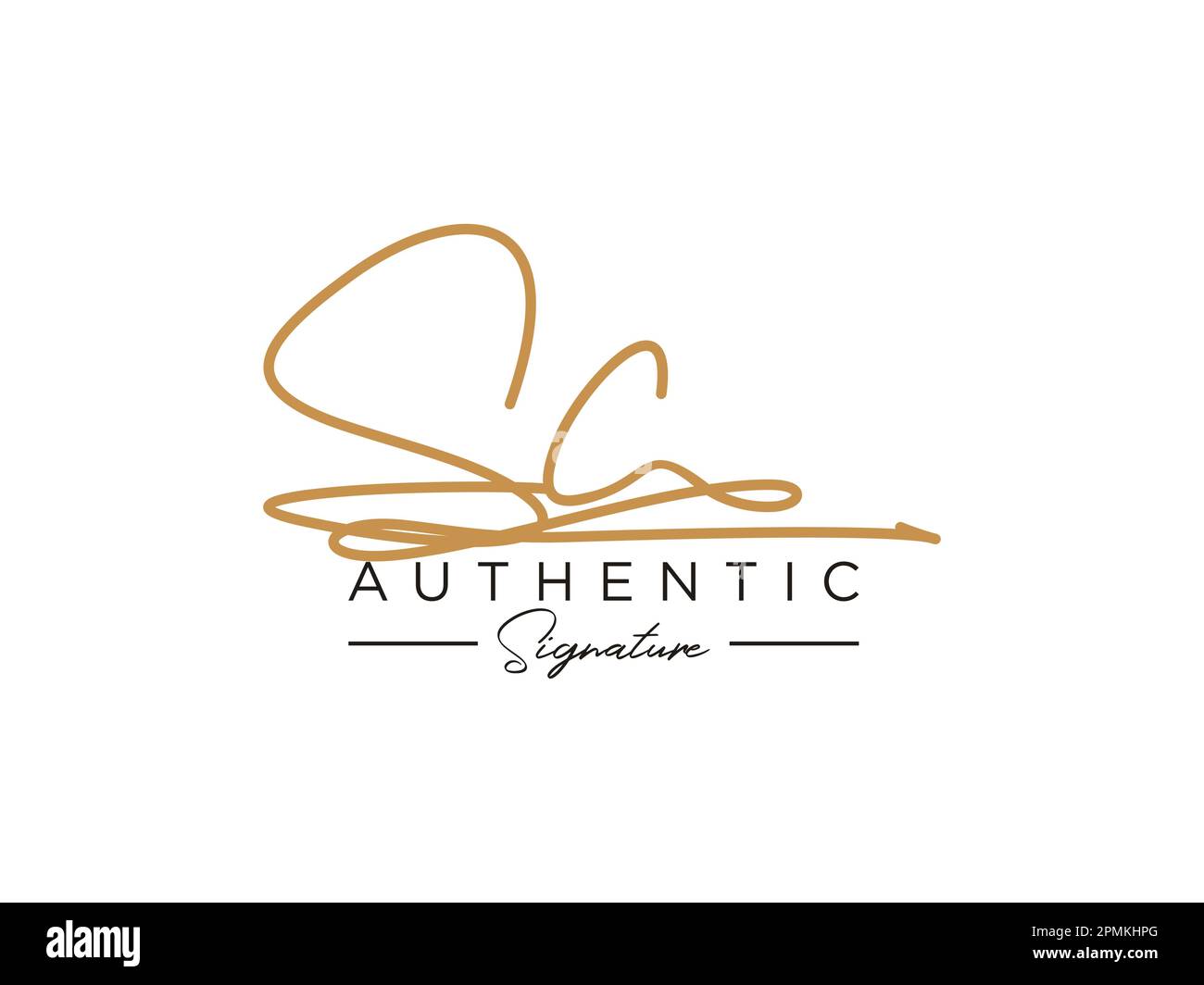 Vektor für SC-Signatur-Logo-Vorlage. Stock Vektor