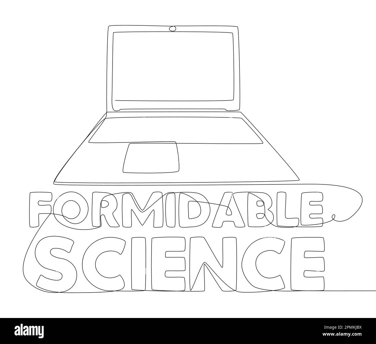Eine fortlaufende Notebook-Reihe mit einem beeindruckenden wissenschaftlichen Wort. Vektorkonzept zur Darstellung dünner Linien. Kontur Zeichnen kreativer Ideen. Stock Vektor