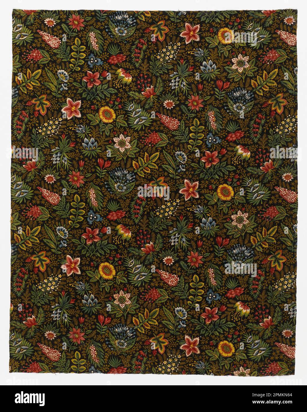 Textil (Frankreich); hergestellt von Oberkampf & Cie. (Frankreich); Baumwolle; Kette x Schuss: 53 x 41 cm (20 7/8 x 16 1/8 Zoll) Wiederholung H x B (Versatz): 22,9 x 17,8 cm (9 x 7 Zoll) Stockfoto