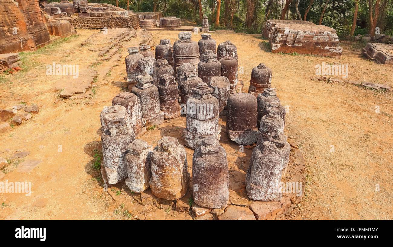 Blick auf die kleine Stupa des buddhistischen Klosters Ratnagiri, Odisha, Indien. Stockfoto