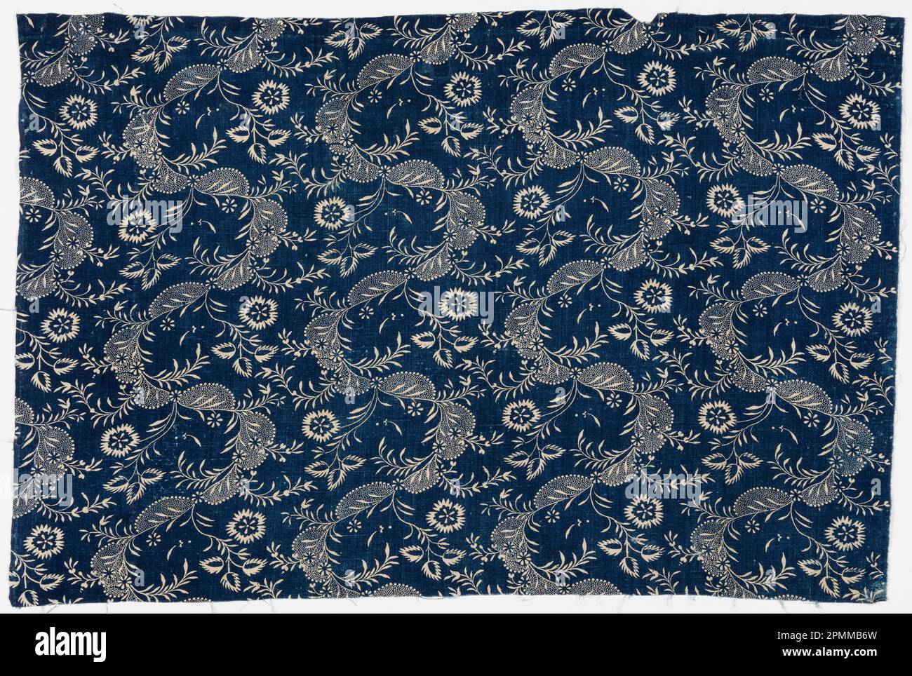 Textil (Frankreich); Technik: Blockdruck mit Resist-Medium; in Indigo gefärbtes Behältnis; in Leinwandbindung; Warp x Weft: 68 x 101 cm (26 3/4 x 39 3/4 Zoll); Bequest von Elinor Merrell; 1995-50-311 Stockfoto