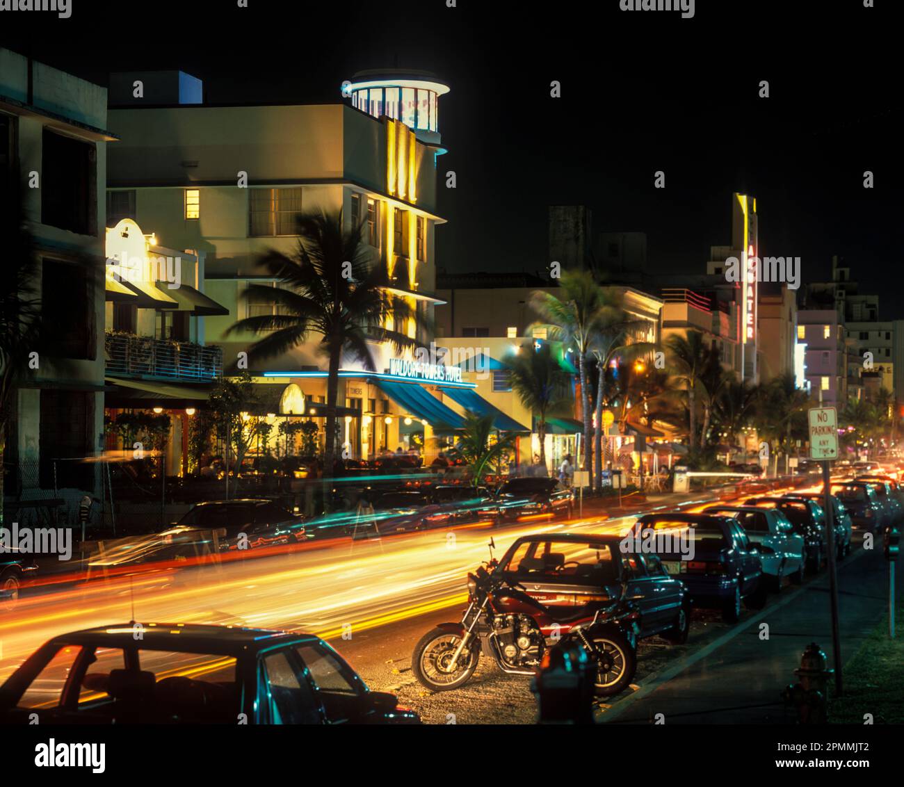 1992 HISTORISCHER OCEAN DRIVE SOUTH BEACH MIAMI BEACH FLORIDA USA Stockfoto