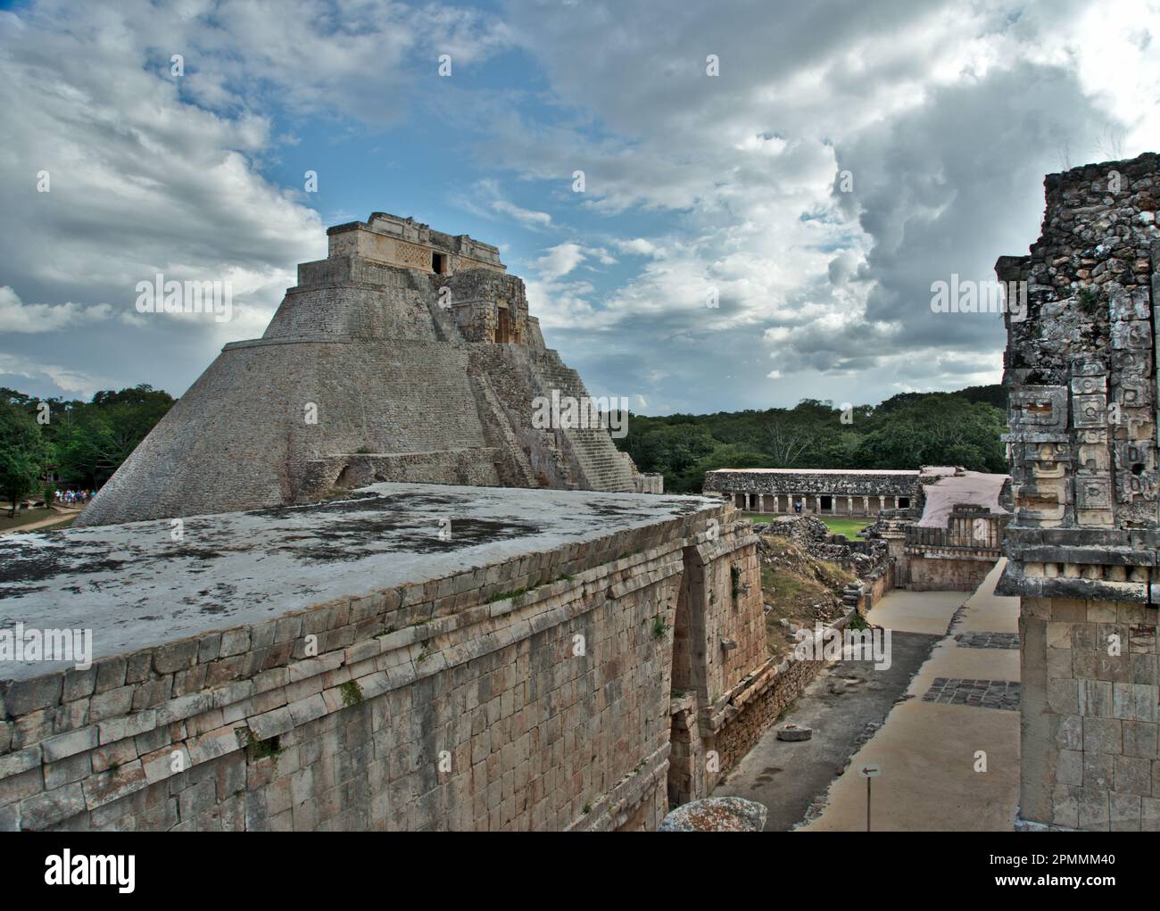 Pyramide des Zauberers, Uxmal, Mexiko Stockfoto