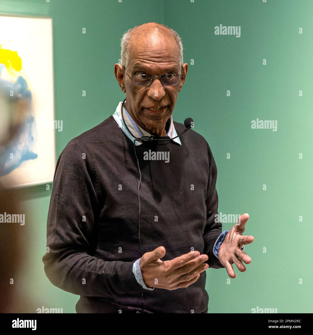 Errol Lloyd am Kettles Yard für die Ausstellung „Paint Like the Swallow sings Calypso“ Stockfoto