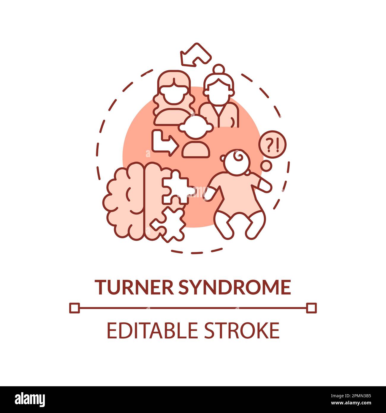 Turner-Syndrom rotes Konzeptsymbol Stock Vektor