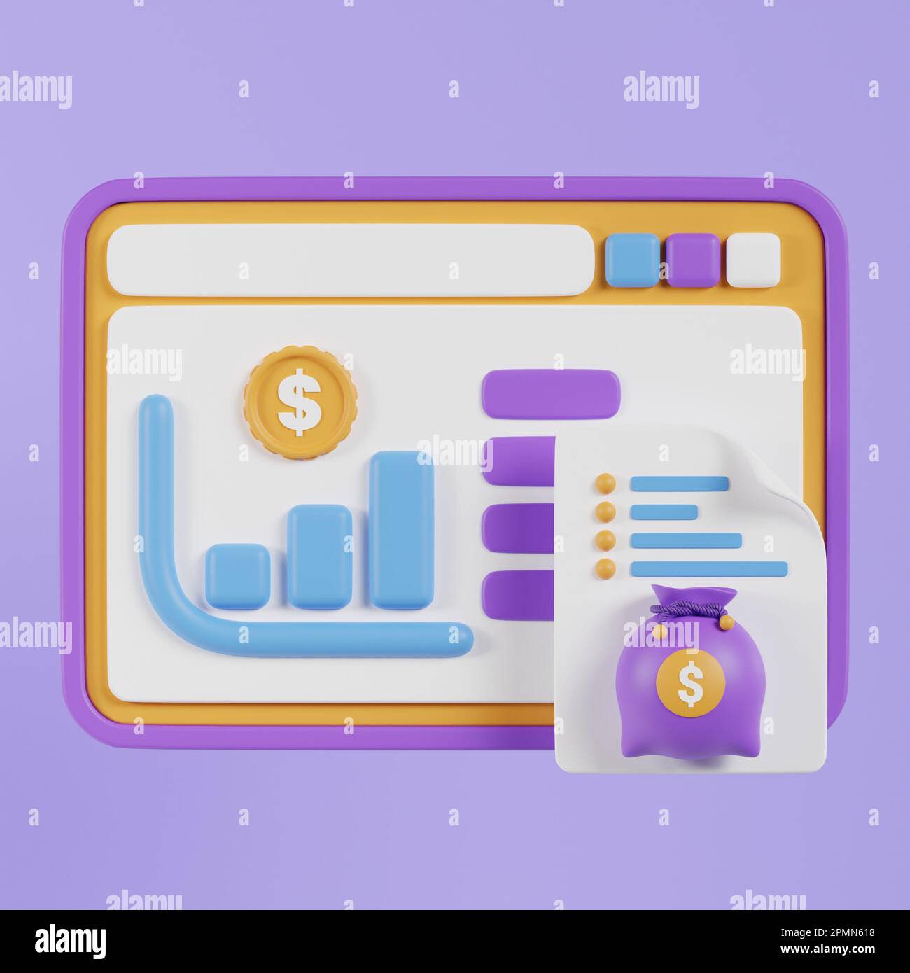 Konzept der Seo-Optimierung für Website und mobile Website. Landing-Page-Vorlage. 3D-Vektorabbildungen. Stockfoto