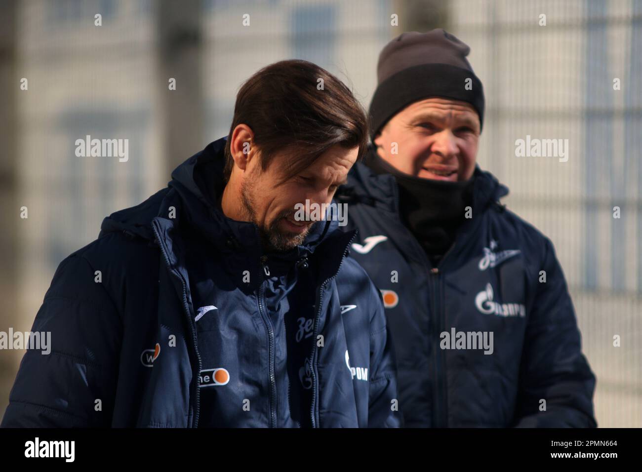 Sergei Semak, Fußballtrainer des Zenit Football Clubs, bei einem