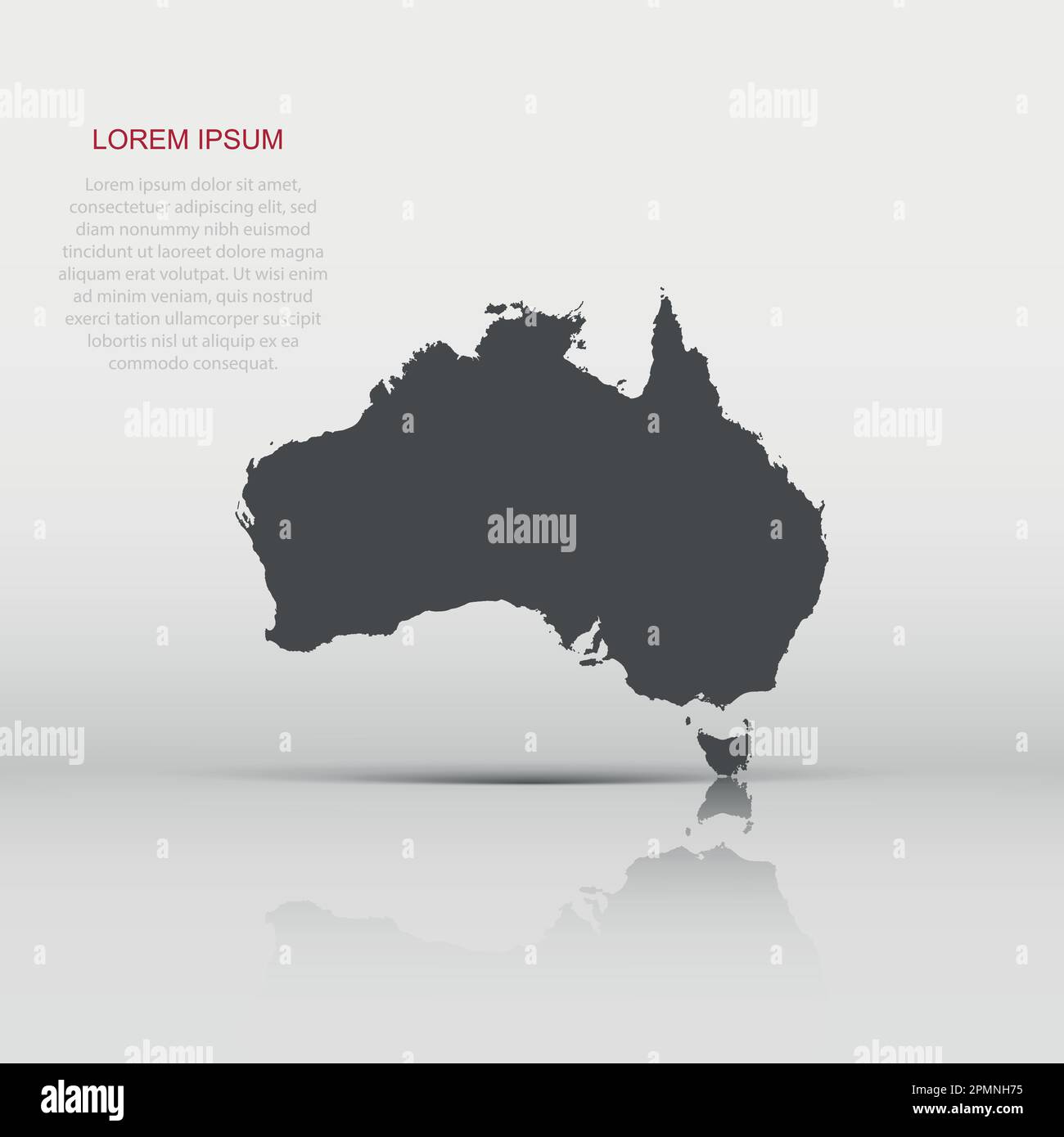 Kartensymbol Australien im flachen Stil. Australisches Piktogramm. Länderspezifisches Geschäftskonzept. Stock Vektor