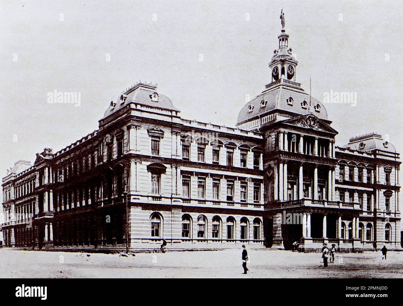 Der neue Regierungssitz Pretoria (Künstlerabdruck). Gewerkschaftsgebäude. Verwaltungshauptstadt Südafrikas. Entworfen von Sir Herbert Baker. Der Bau begann 1909 und wurde vier Jahre später fertiggestellt. Von einem gebundenen Jahr: Das wunderbare Jahr 1909. Eine illustrierte Aufzeichnung bemerkenswerter Leistungen und Ereignisse der Daily News, London und Manchester, veröffentlicht von Headley Brothers, 1909. Stockfoto