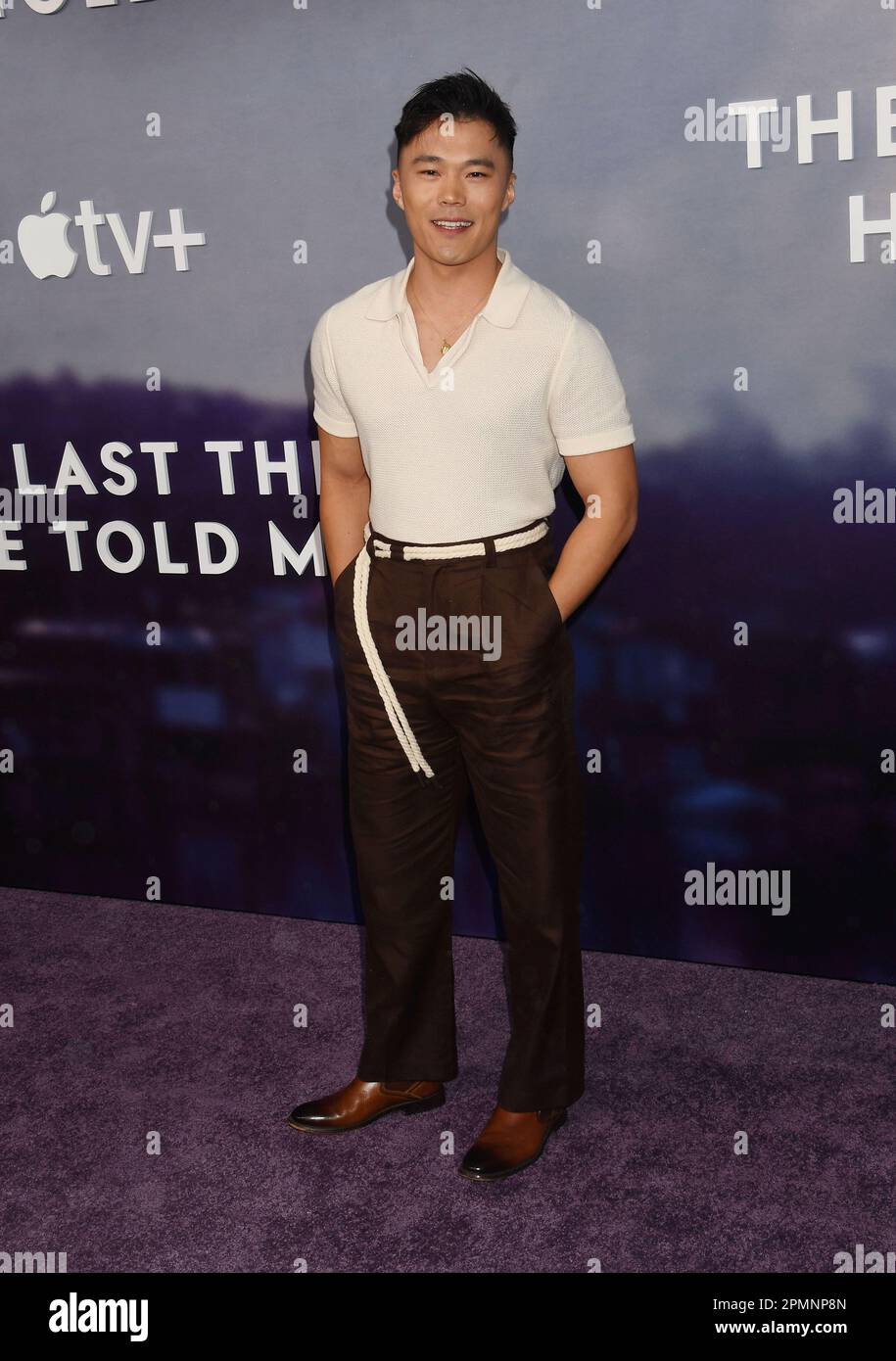 Los Angeles, Kalifornien, USA. 13. April 2023. John Harlan Kim nimmt am 13. April 2023 am Regency Bruin Theatre in Los Angeles, Kalifornien, an der Apple TV-Premiere „The Last Thing He That Me“ Teil. Kredit: Jeffrey Mayer/Jtm Photos/Media Punch/Alamy Live News Stockfoto