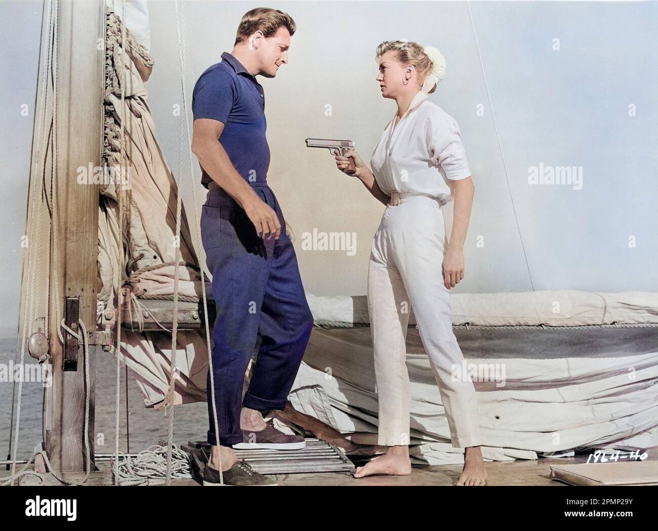 Carlos Thompson, Esther Williams, Filmset, "Raw Wind in Eden", Universal Pictures, 1958 Stockfoto