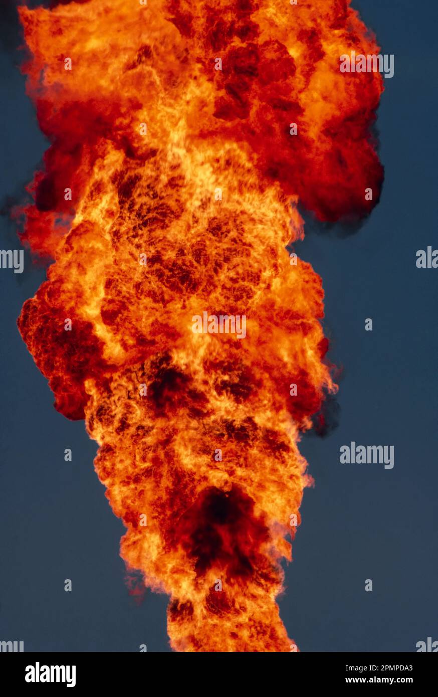 Feuer und Rauch, Houston, Texas, Vereinigte Staaten von Amerika Stockfoto