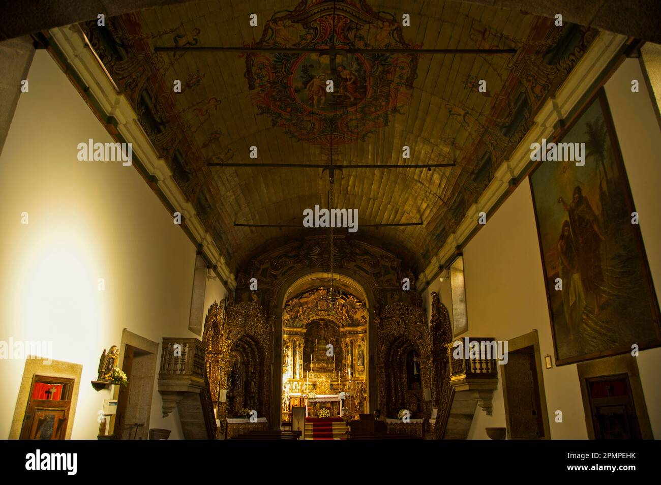 Inneres der Dorfkirche in Provesende, Tal des Flusses Douro, Portugal; Provesende, Portugal Stockfoto