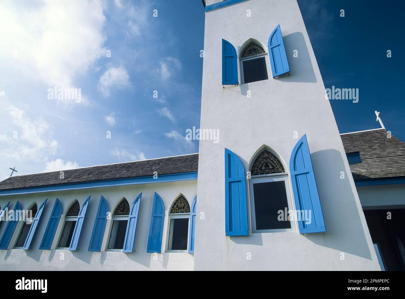 Kirche in George Town, Great Exuma; Great Exuma Island, Bahama Inseln Stockfoto