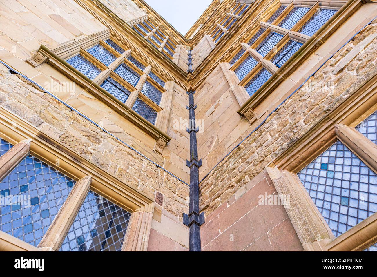 Hardwick Hall - ein elisabethanisches Haus, das in den 1590s Jahren von Bess of Hardwick in Derbyshire, England, erbaut wurde Stockfoto
