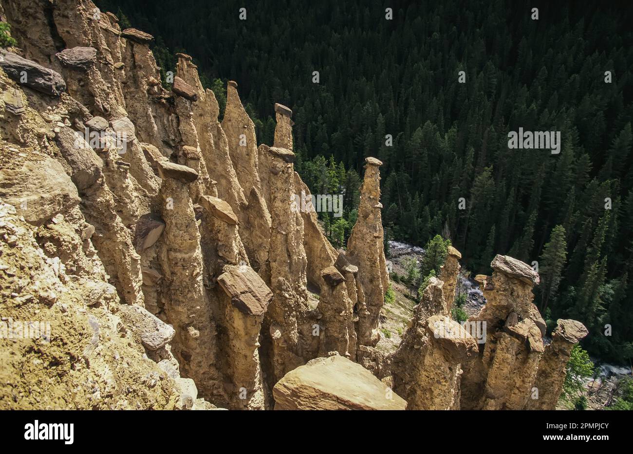 Hoodoos im Yoho National Park, BC, Kanada; British Columbia, Kanada Stockfoto