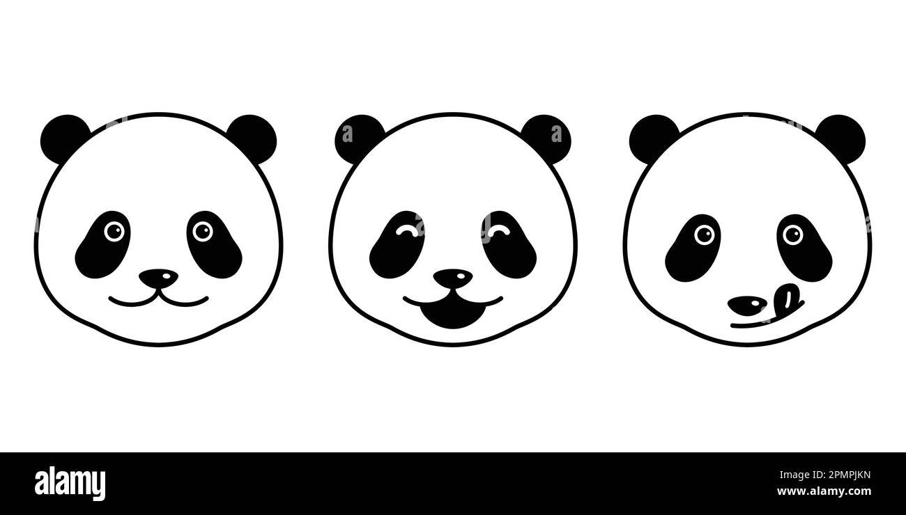 Bärenvektor Polarbär Panda-Gesicht Zeichentrickfigur Stock Vektor