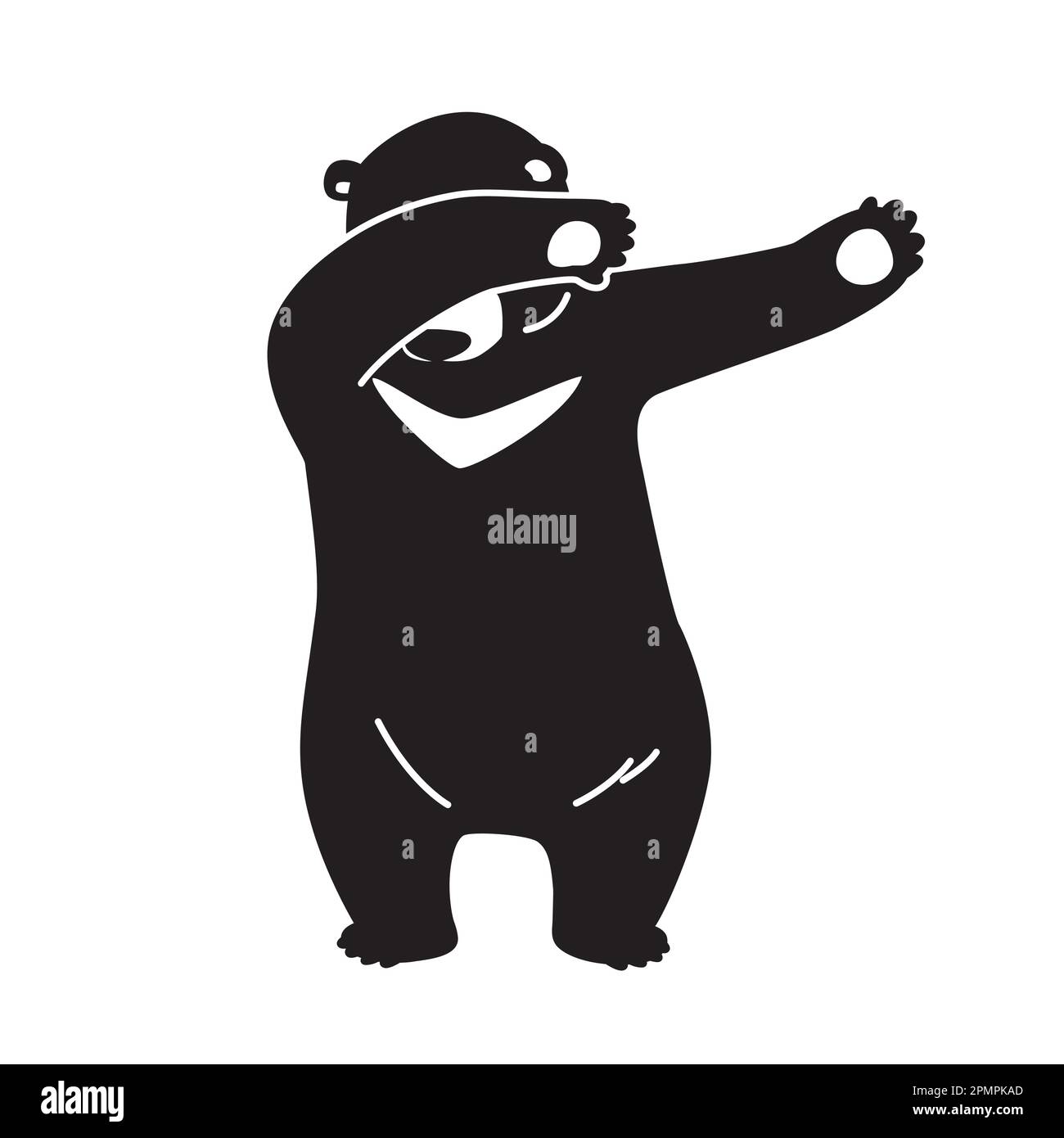 Bärenvektorsymbol Logo Polarbär Dab Tanz Illustration Cartoon Charakter Stock Vektor