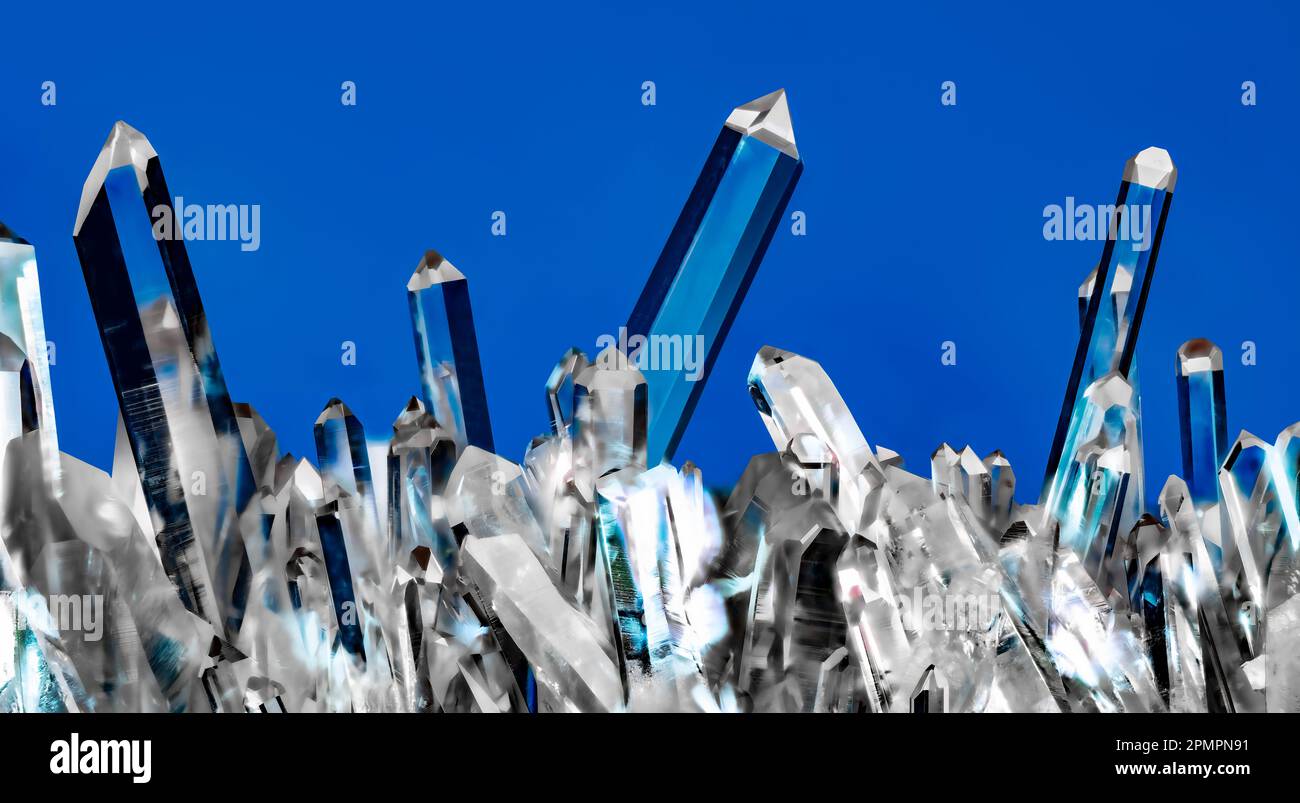 Quarz, Columbia Quartz ist ein hartes, kristallines Mineral, das aus Silizium- und Sauerstoffatomen besteht. Stockfoto