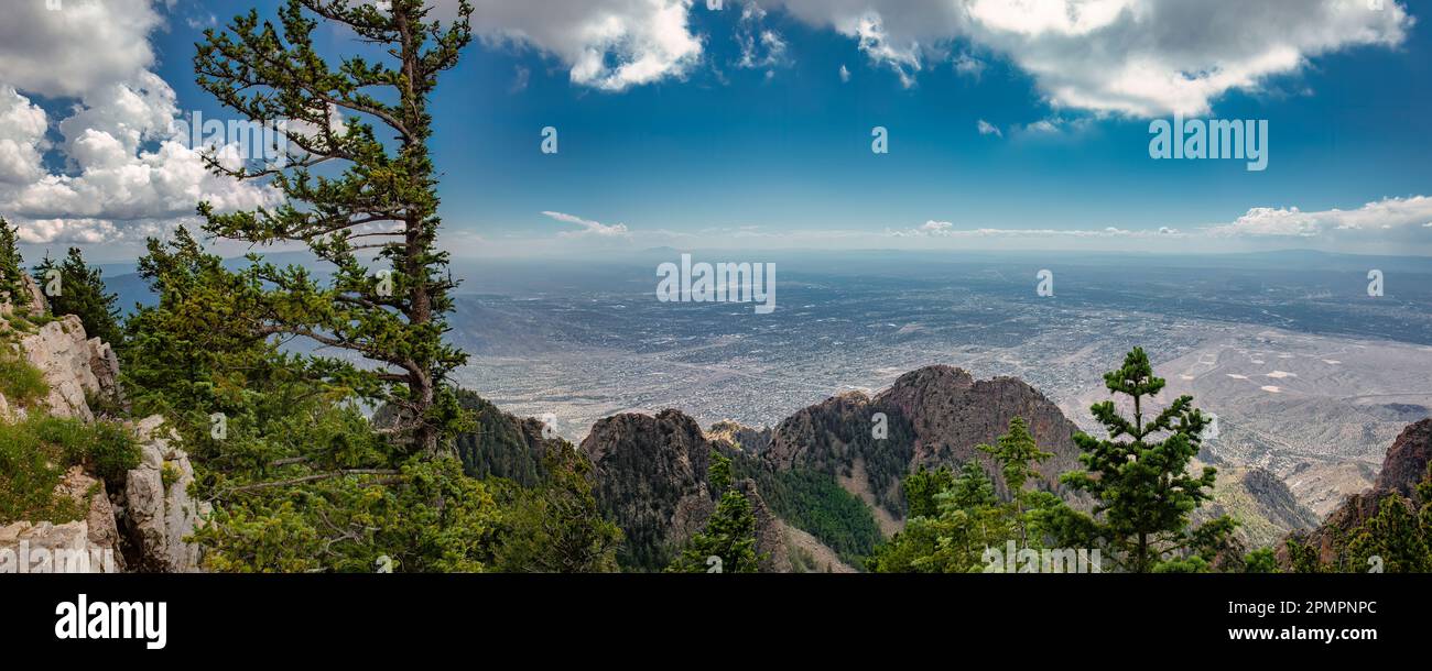 Blick vom Sandia Peak, Albuquerque, NM Stockfoto