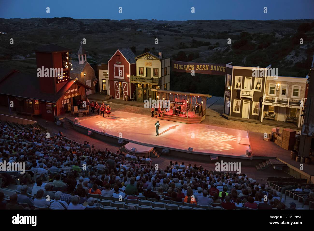 Das Medora Musical feiert das Leben von Theodore Roosevelt. Medora, North Dakota, USA Stockfoto