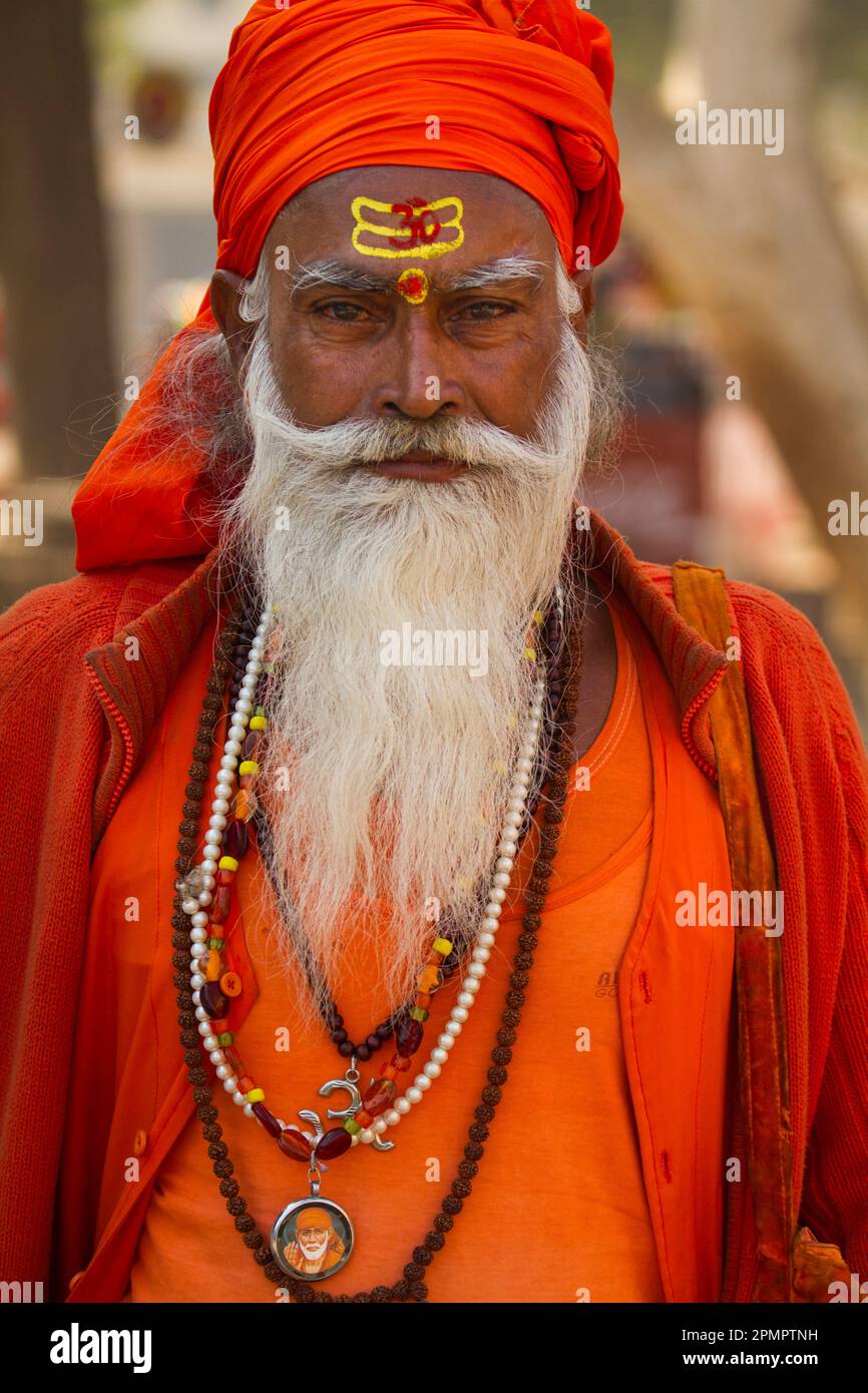 Pilger mit Gesichtsfarbe in Jaipur, Indien; Jaipur, Indien Stockfoto