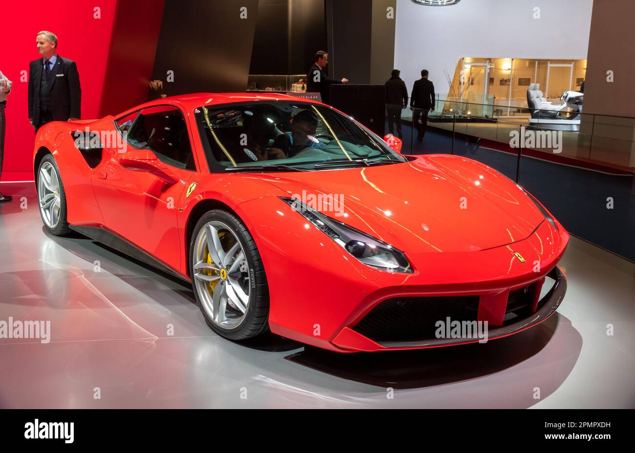 Ferrari 488 GTB Spider Sportwagen auf der IAA Motor Show in Frankfurt. Deutschland - 12. September 2017. Stockfoto