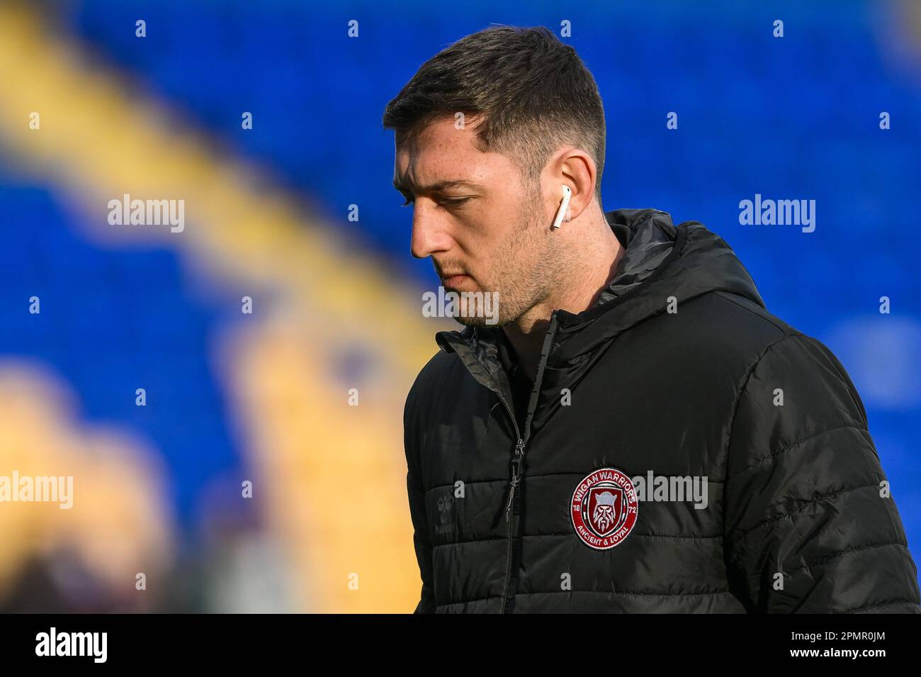 Jake Wardle 4 of Wigan Warriors trifft vor dem Spiel der Betfred Super