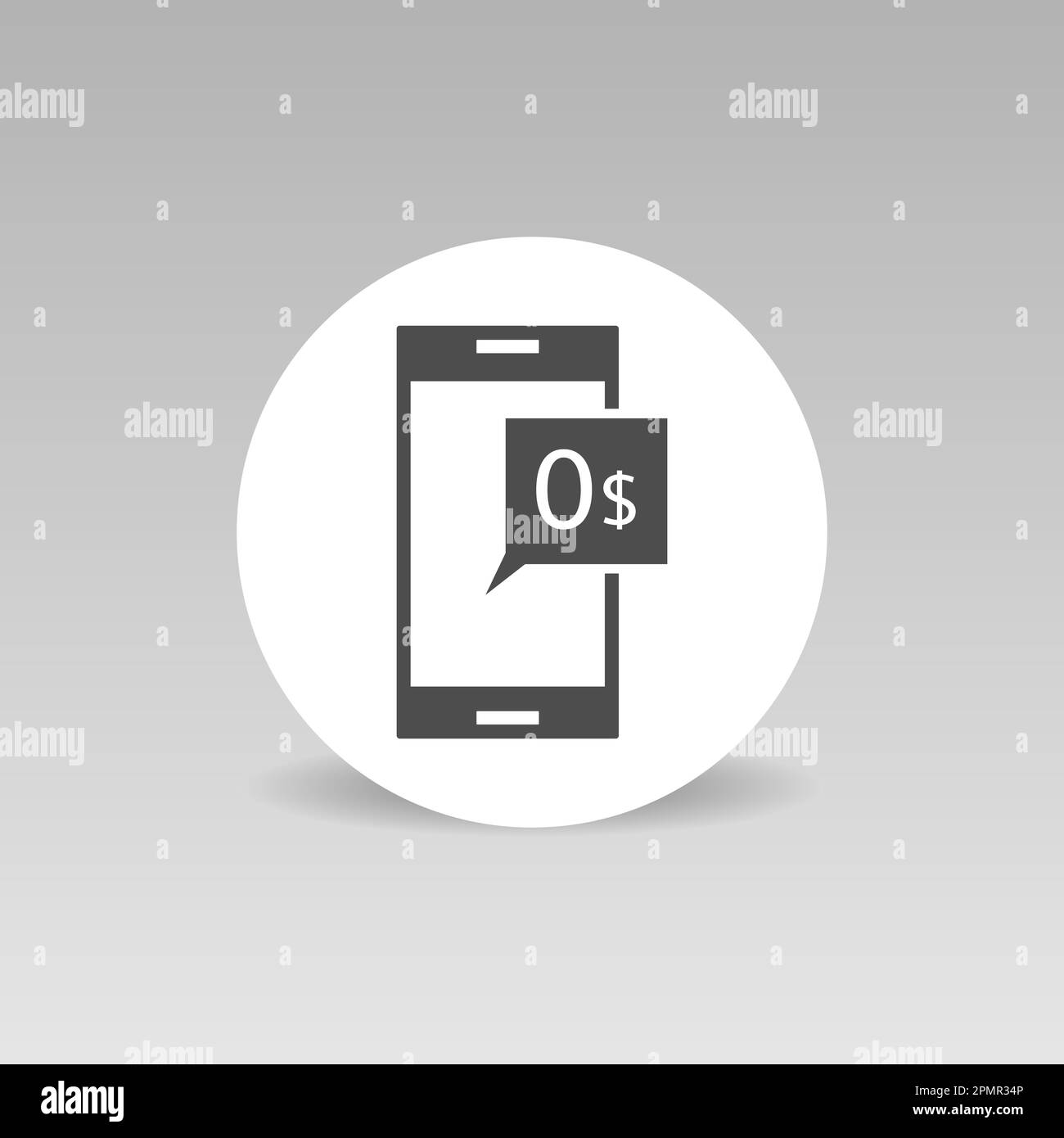 Vektorsymbol für finanziellen Rückschlag, keine Zahlungen. Runde Abbildung Stock Vektor