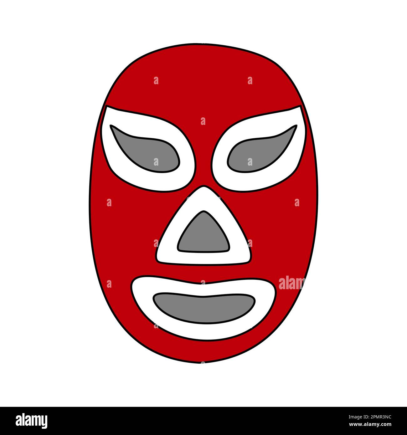 Mexikanische Wrestling Maske Lucha libre oder Luchador Maske, Doodle Stil Vektor Illustration Stock Vektor